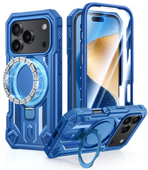 FNTCASE for iPhone 17 Pro Case with Ring Holder Magnetic Kickstand Military Grade Shockproof Protective Rugged Cell Phone Cover