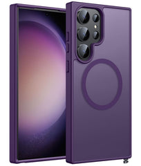 Samsung Galaxy S23 Ultra Phone Case: Magnetic Translucent Matte Shockproof Slim Phone Cover - Military Grade Drop Proof Hard Back Anti-Fingerprint Protective Case