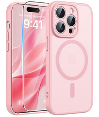 FNTCASE for iPhone 15 Pro Case: Strong Magnetic Translucent Matte Slim Shockproof Protective Drop Protection Phone Cover