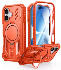 FNTCASE for iPhone 17 Case with Ring Holder Magnetic Kickstand Military Grade Shockproof Protective Rugged Cell Phone Cover
