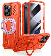 FNTCASE for iPhone 16 Pro Max Case with Ring Holder Magnetic Kickstand Military Grade Shockproof Protective Rugged Cell Phone Cover