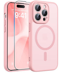 FNTCASE for iPhone 14 Pro Max Case: Strong Magnetic Translucent Matte Slim Shockproof Protective Drop Full Protection Phone Cover