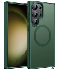 Samsung Galaxy S23 Ultra Phone Case: Magnetic Translucent Matte Shockproof Slim Phone Cover - Military Grade Drop Proof Hard Back Anti-Fingerprint Protective Case