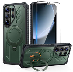 Samsung S26 Ultra Magnetic Rugged Case Featuring Ring Kickstand Military Grade Protection