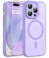 FNTCASE for iPhone 15 Pro Case: Strong Magnetic Translucent Matte Slim Shockproof Protective Drop Protection Phone Cover
