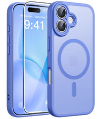 FNTCASE for iPhone 16 Case: Strong Magnetic Translucent Matte Slim Shockproof Protective Drop Full Protection Phone Cover