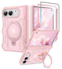 iPhone 18 Ultra 2026 with Hinge Protection Translucent Magnetic Rugged Case Featuring Ring Kickstand Military Grade Protection