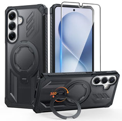 Samsung S26 Magnetic Rugged Case Featuring Ring Kickstand Military Grade Protection