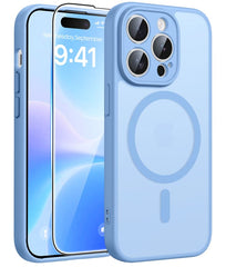 FNTCASE for iPhone 14 Pro Case: Strong Magnetic Translucent Matte Slim Shockproof Protective Drop Full Protection Phone Cover