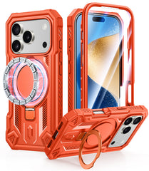 FNTCASE for iPhone 17 Pro Case with Ring Holder Magnetic Kickstand Military Grade Shockproof Protective Rugged Cell Phone Cover