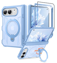 iPhone 18 Ultra 2026 with Hinge Protection Translucent Magnetic Rugged Case Featuring Ring Kickstand Military Grade Protection