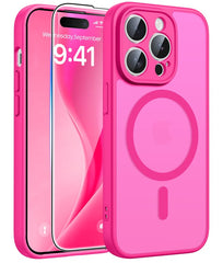 FNTCASE for iPhone 14 Pro Max Case: Strong Magnetic Translucent Matte Slim Shockproof Protective Drop Full Protection Phone Cover
