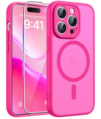 FNTCASE for iPhone 14 Pro Case: Strong Magnetic Translucent Matte Slim Shockproof Protective Drop Full Protection Phone Cover