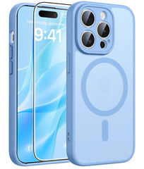 FNTCASE for iPhone 15 Pro Case: Strong Magnetic Translucent Matte Slim Shockproof Protective Drop Protection Phone Cover