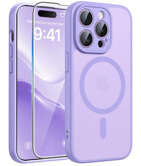 FNTCASE for iPhone 14 Pro Case: Strong Magnetic Translucent Matte Slim Shockproof Protective Drop Full Protection Phone Cover