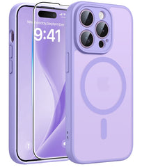 FNTCASE for iPhone 14 Pro Max Case: Strong Magnetic Translucent Matte Slim Shockproof Protective Drop Full Protection Phone Cover