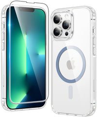 iPhone 13 Pro クリアケース: 磁気充電黄変防止耐衝撃 Magsafe 