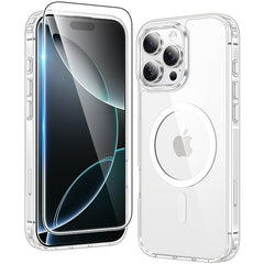 FNTCASE for iPhone 16 Pro Max Case: Support Camera Control Capture Magnetic Military Grade Drop Protection Anti Yellowing Cell Phone Cover - Rugged Shockproof Transparent Cases(Camera Control)