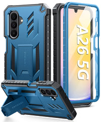 FNTCASE For Samsung Galaxy A26 6.64 inch Phone Case: Military Grade Shockproof with Built-in Screen Protector and Kickstand