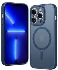 FNTCASE iPhone 13 Pro Maxケース: 強力なマグネット式半透明マットスリム耐衝撃保護落下完全保護電話カバー