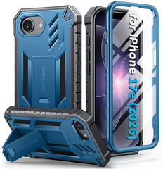 iPhone 17E 2026 Phone Case: Military Grade Shockproof with Built-in Screen Protector and Kickstand