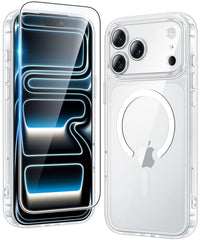 FNTCASE for iPhone 17 Pro Max 6.9 inch Clear Case: Wireless Charging Anti Yellowing Shockproof Phone Case