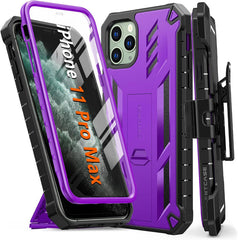 iPhone 11 Pro Max Protective Case: with Belt-Clip Holster, Built-in Screen Protector and Kickstand