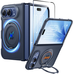 iPhone Ultra 2026 Case: 360° Spin Magnetic Stand Translucent Matte Military Grade Shockproof