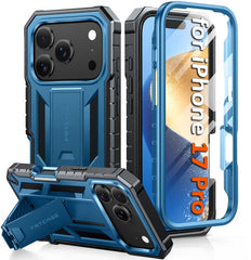 FNTCASE Handyhülle für iPhone 17 Pro 6,3 Zoll: Stoßfest in Militärqualität mit integriertem Displayschutz und Ständer