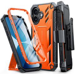 FNTCASE for iPhone 17 Case: Military Grade Rugged Cell Phone Cover with Kickstand and Belt Clip Holster