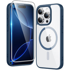 FNTCASE for iPhone 16 Pro Case: Clear Anti Yellowing Magnetic Military Grade Drop Protection Cell Phone Cover - Rugged Shockproof Protective Bumper Transparent