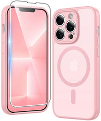 FNTCASE for iPhone 13 Pro Case: Strong Magnetic Translucent Matte Slim Shockproof Protective Drop Full Protection Phone Cover