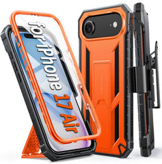 FNTCASE for iPhone 17 Air Case: Military Grade Rugged Cell Phone Cover with Kickstand and Belt Clip Holster