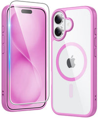 FNTCASE for iPhone 16 Plus Case: Clear Anti Yellowing Magnetic Military Grade Drop Protection Cell Phone Cover - Rugged Shockproof Protective Bumper Transparent