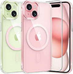 Durchsichtige iPhone 15 Plus-Hülle: magnetisches Aufladen, vergilbungsfrei, stoßfest, Magsafe-Unterstützung 
