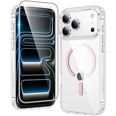 FNTCASE For iPhone 17 Pro Max 6.9 inch Clear Case: Magnetic Charging Shockproof Magsafe Support