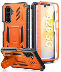 FNTCASE For Samsung Galaxy A26 6.64 inch Phone Case: Military Grade Shockproof with Built-in Screen Protector and Kickstand