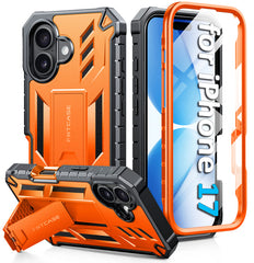FNTCASE For iPhone 17 Phone Case: Military Grade Shockproof with Built-in Screen Protector and Kickstand