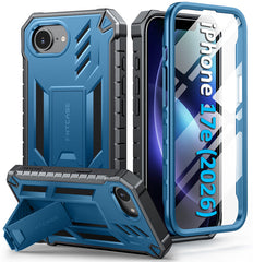 iPhone 17E 2026 Phone Case: Military Grade Shockproof with Built-in Screen Protector and Kickstand