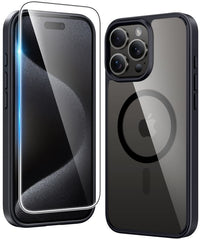 iPhone 15 Pro Clear Case: Magnetic Charging Anti Yellowing Shockproof Magsafe Support