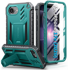 iPhone 17E 2026 Phone Case: Military Grade Shockproof with Built-in Screen Protector and Kickstand