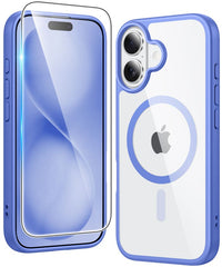 FNTCASE for iPhone 16 Plus Case: Clear Anti Yellowing Magnetic Military Grade Drop Protection Cell Phone Cover - Rugged Shockproof Protective Bumper Transparent