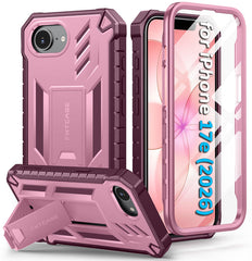 iPhone 17E 2026 Phone Case: Military Grade Shockproof with Built-in Screen Protector and Kickstand