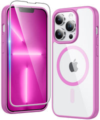 FNTCASE for iPhone 13 Pro Case: Clear Anti Yellowing Magnetic Military Grade Drop Protection Cell Phone Cover - Rugged Shockproof Protective Bumper Transparent