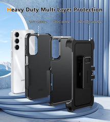 FNTCASE for Samsung Galaxy A16 5G Case: Dual Layer Military Grade Drop Protection Phone Cover with Belt-Clip Holster | Rugged Durable Heavy Duty Shockproof Protective Bumper Tough