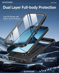 FNTCASE For iPhone 17 Pro Max 6.9 inch Phone Case: Military Grade Shockproof with Built-in Screen Protector and Kickstand
