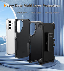 FNTCASE for Samsung Galaxy A26 Case: Dual Layer Military Grade Drop Protection Phone Cover with Belt-Clip Holster | Rugged Durable Heavy Duty Shockproof Protective Bumper Tough