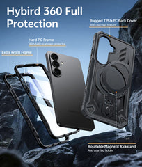 Magnetic Kickstand Case for Samsung Galaxy S26 6.3”, Military Grade Protective Cover with Built-in Screen Protector & 2 Front Frames