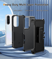 FNTCASE for Samsung Galaxy A36 Case: Dual Layer Military Grade Drop Protection Phone Cover with Belt-Clip Holster | Rugged Durable Heavy Duty Shockproof Protective Bumper Tough