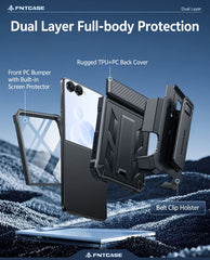 Samsung Z Flip 8 Phone Case: Rugged Protective Phone Case with Belt Clip Holster and Kickstand
